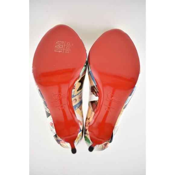 Christian Louboutin New Very Prive 120 Patent Collage Multi Gold Heel Pump 36.5 - Picture 11 of 11